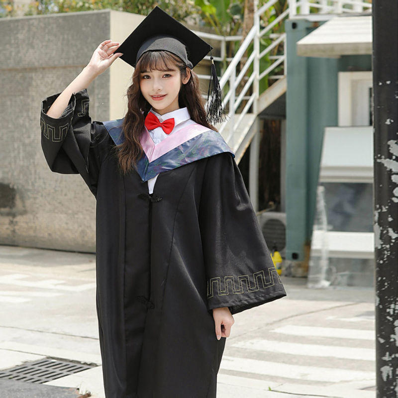 学士服大学学位男女毕业礼服文科理工科垂布硕士帽子学位一件批发