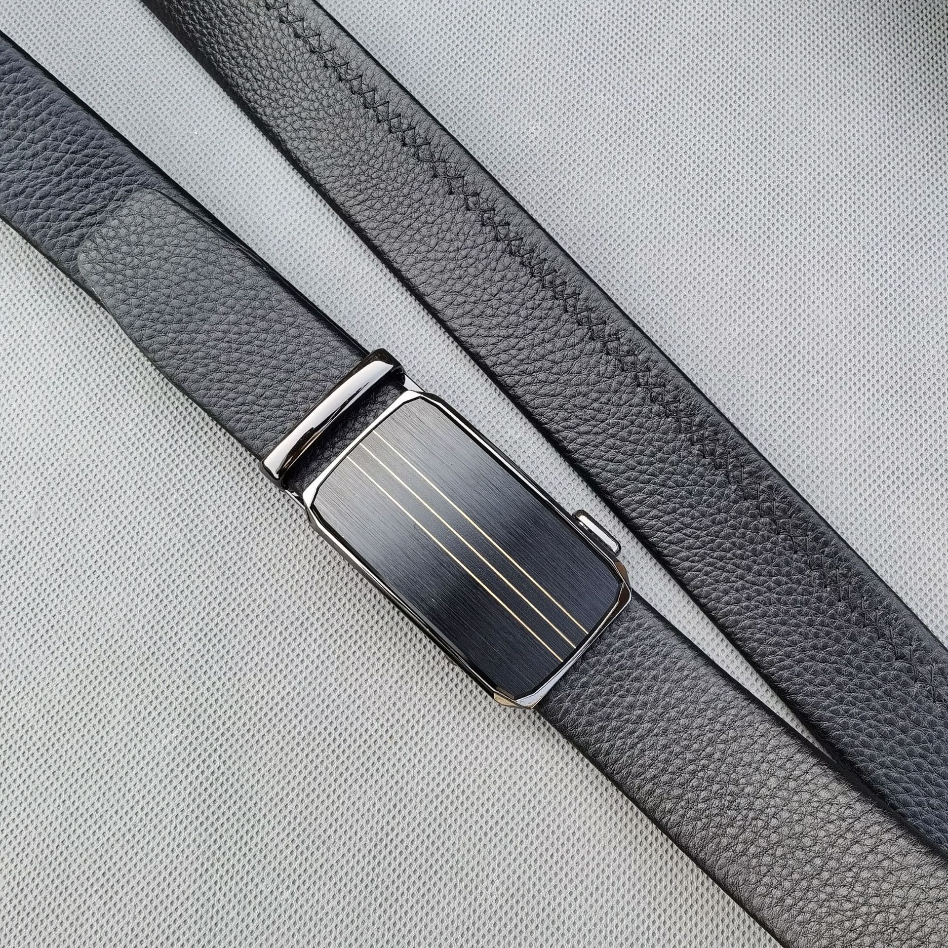 头层牛皮自动扣男士西装正装皮带 商务男上班简约皮带3.5cm宽