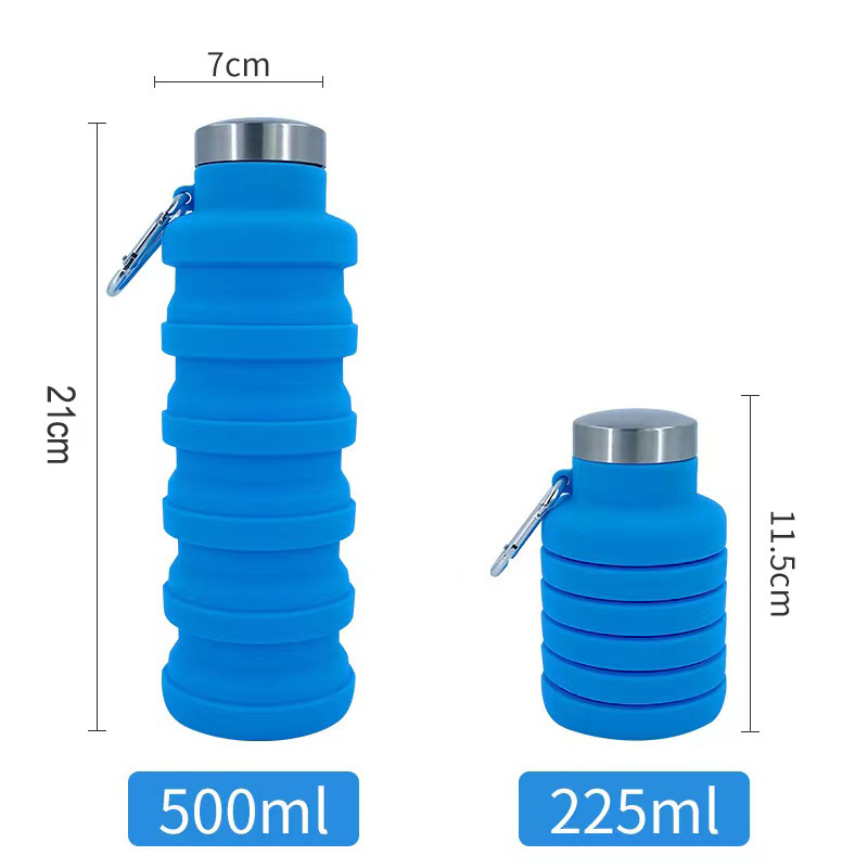 Wholesale Portable Edible Silicon Folding Cup 500ml Creative Sports Kettle Outdoor Retractable Decompression Water Cup