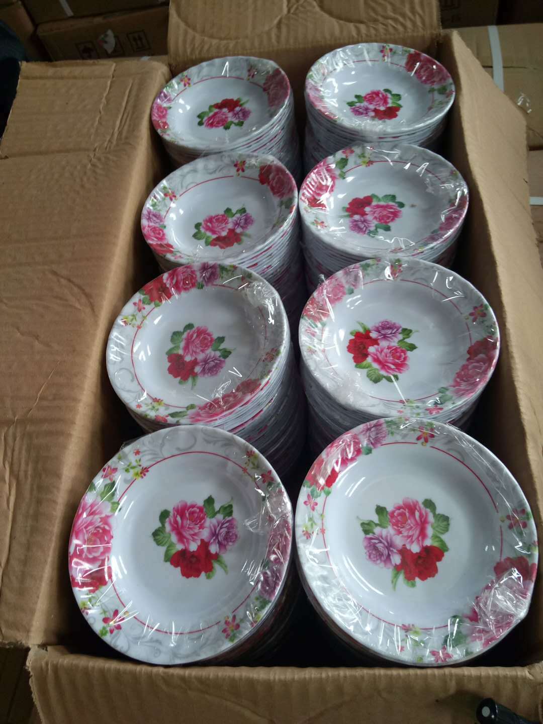 Exported to Syria 5 6 7 8 9 10-Inch Imitation Porcelain Plastic Printed Melamine Tableware Melamine Dish Corrugated Deep Dish