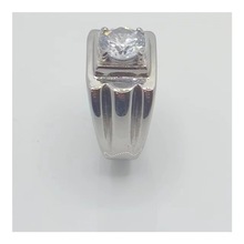 新款钛钢男生婚戒 不锈钢宝石钻石锆石白金戒指