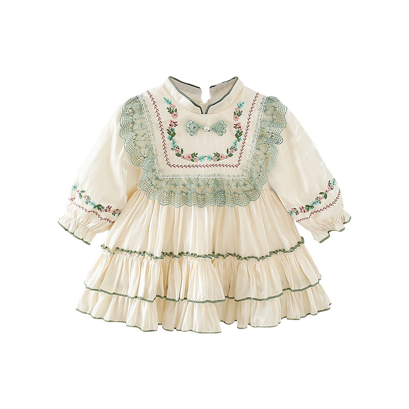 Tianjing Children's Clothing 2024 Spring New Girls' Dress Fashion Children's Spring and Autumn Long Sleeve Princess Dress