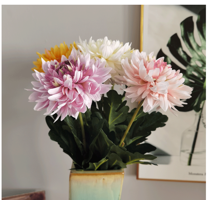 53cm单枝金盏菊 高档北欧风样式长枝插花人造花假花 ins批发