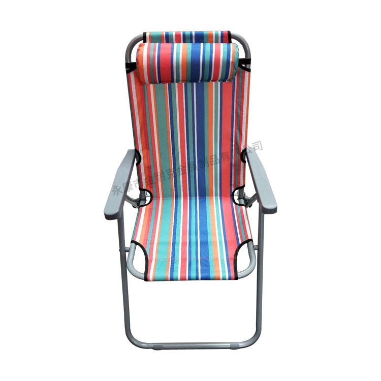 Portable Leisure Folding Chair Outdoor Beach Chair Fishing Chair with Pillow Backrest Adjustable Deck Chair Armchair