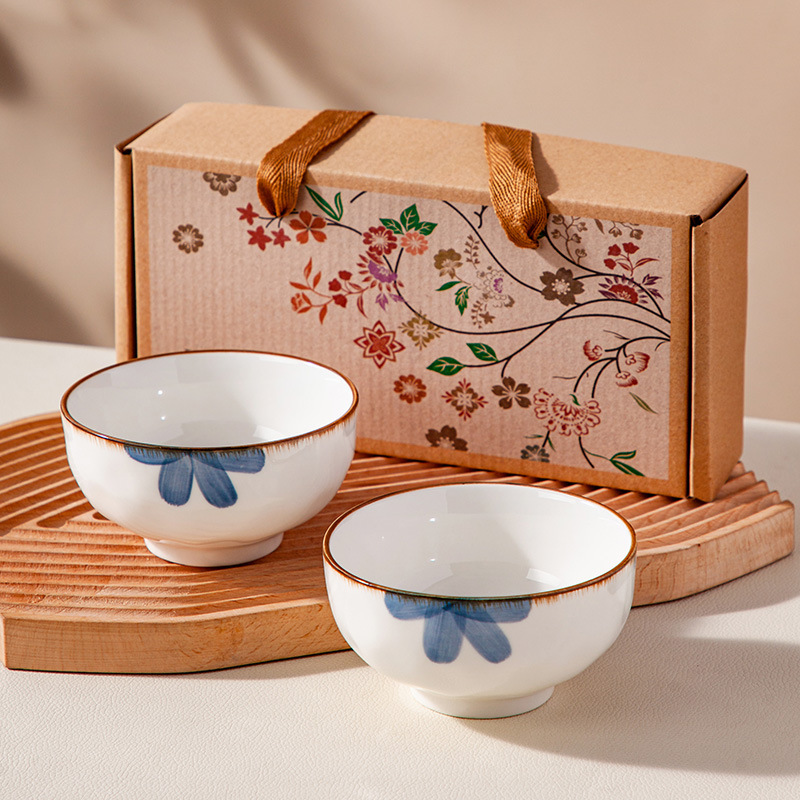 Japanese Ceramic Tableware Gift Bowl Plate Set Ceramic Bowl Gift Opening Gift Business Gift
