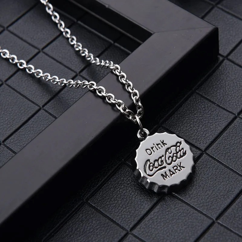 潮流可口可乐瓶盖项链跨境爆款简约男女学生网红百搭项链情侣吊坠