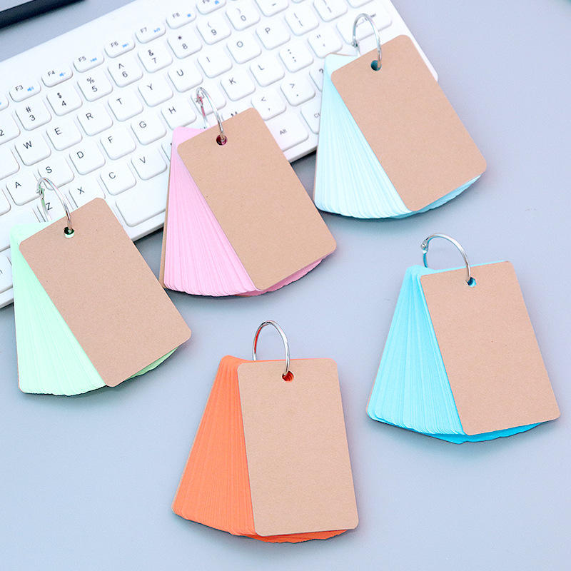 学生单词本彩色空白卡片便携环扣本小本子50张办公便签本批发厂家