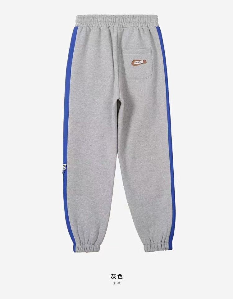 韩国ader卫裤秋冬拼接休闲运动裤ae男女宽松束脚卫裤情侣拼色长裤