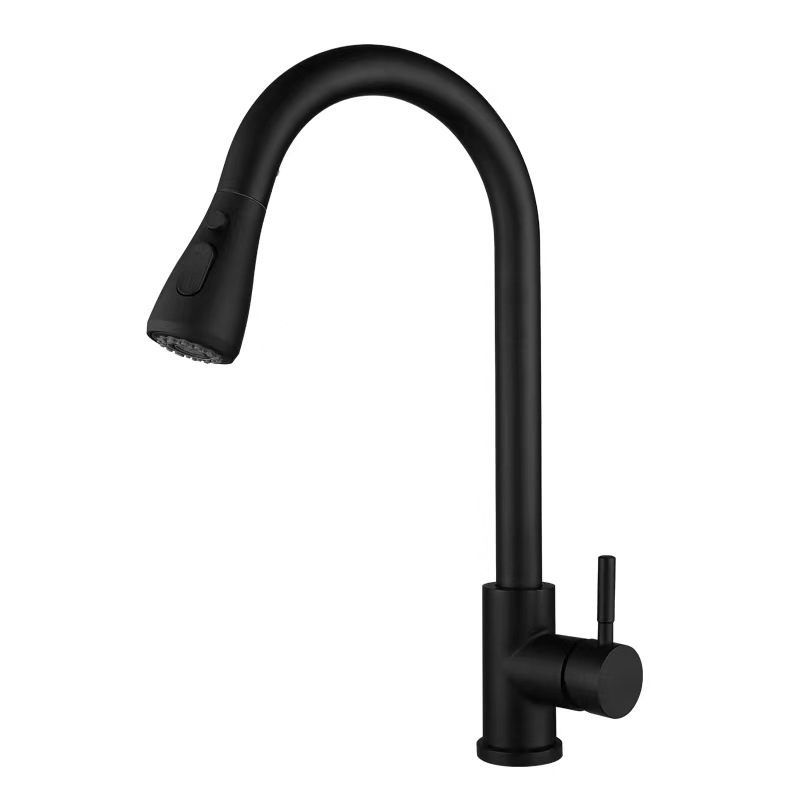 Cross-Border Foreign Trade Kitchen Faucet Hot and Cold Rotatable 304 Stainless Steel Vegetable Basin Pull Retractable Sink Faucet Water Tap