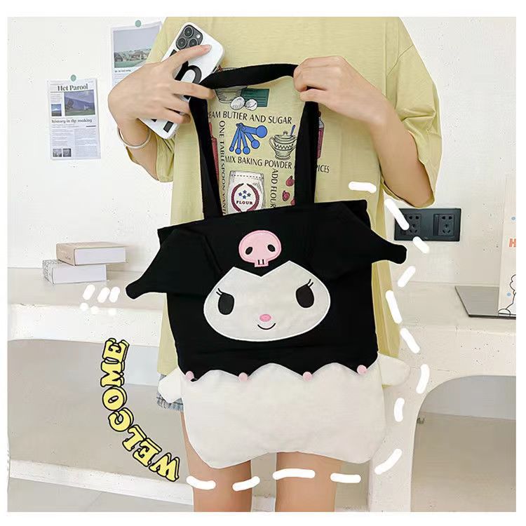 Big Bag Big Ear Dog Melody Casual Shoulder Bag Portable Shopping Bag Trendy Cute Cartoon Shoulder Canvas New