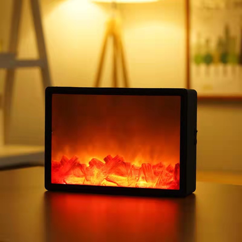 Led Carbon Fire Flame Lamp Fashion Retro Style Lamp Fireplace Lamp Portable Lantern Hanging Lamp Christmas Room Layout Decoration