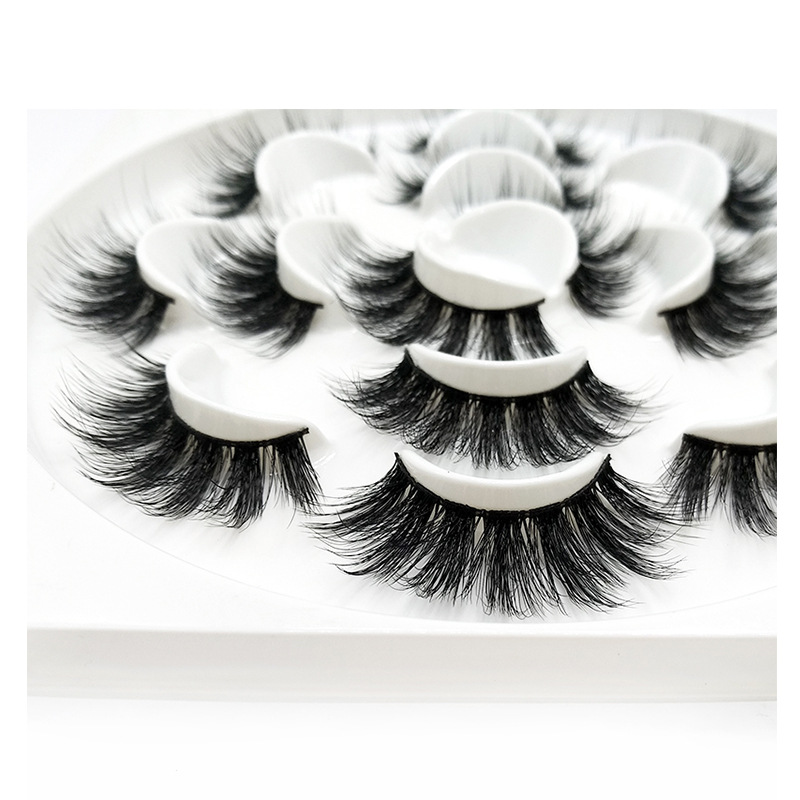 Seven Pairs of Chemical Fiber False Eyelashes in Stock Multiple Options Thick Curl Big Eyes European and American Foreign Trade Eyelash Wholesale