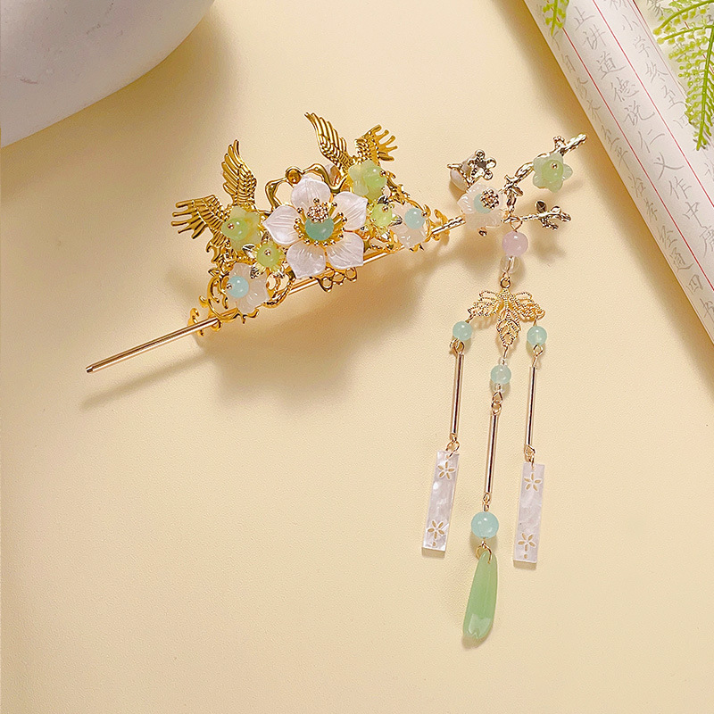 Children's Hairpin Girls' Ancient Style Tassel Buyao Headdress Super Fairy Tuinga Hairpin Hairpin Little Girl Han Chinese Clothing Hair Accessories Female