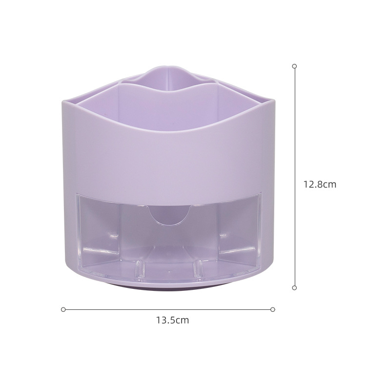 INS Style Rotating Pen Holder Desktop Transparent Drawer Pencil Case Large Capacity Student Desk Stationery Storage Box Wholesale