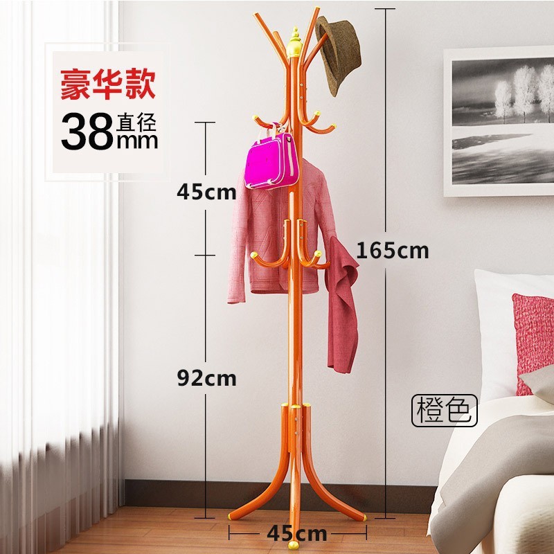 Simple Thickened Coat Rack Floor Iron Clothes Rack Bedroom Clothes Hanger Bag Hanging Rack Single Rod 0819