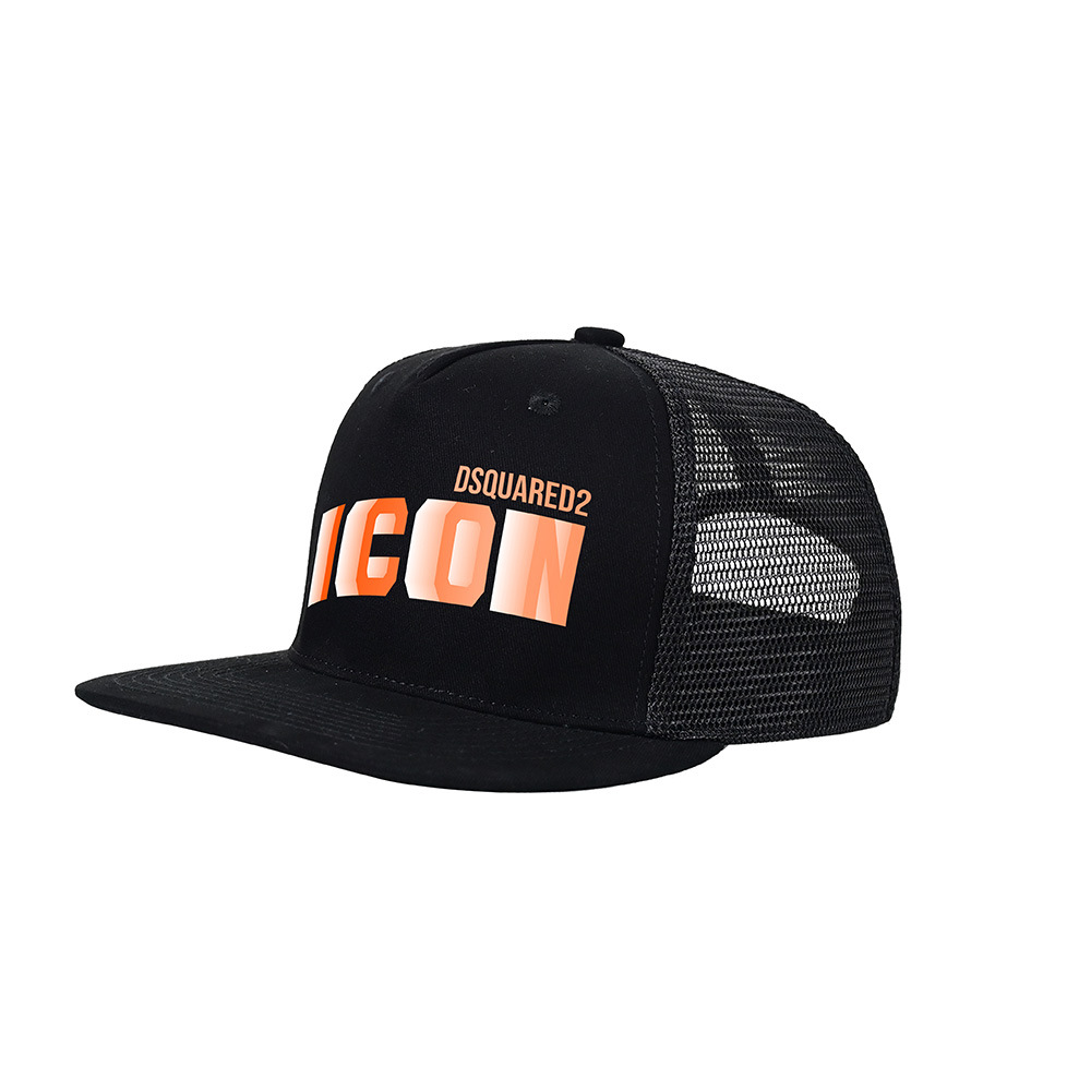 欧美icon嘻哈帽子印花字母平沿帽网帽棒球帽男士街头潮帽跨境代发