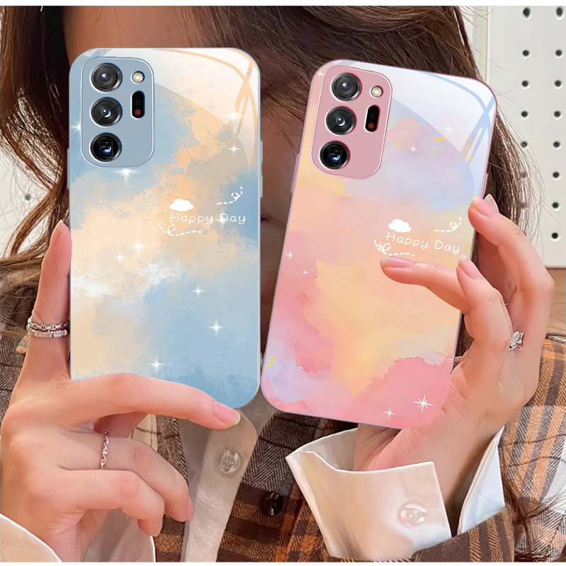 适用三星galaxynote8渲染手机壳10小众创意12渐变彩色pro液态玻璃