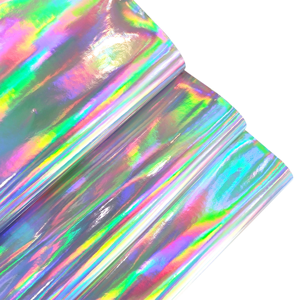 幻彩金属pu人造革炫彩亮面镭射镜面装饰服装化妆收纳箱包手袋面料