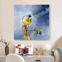 DIY数字油画涂色 油画小鸟跨境亚马逊wish数码彩绘颜料装饰挂画