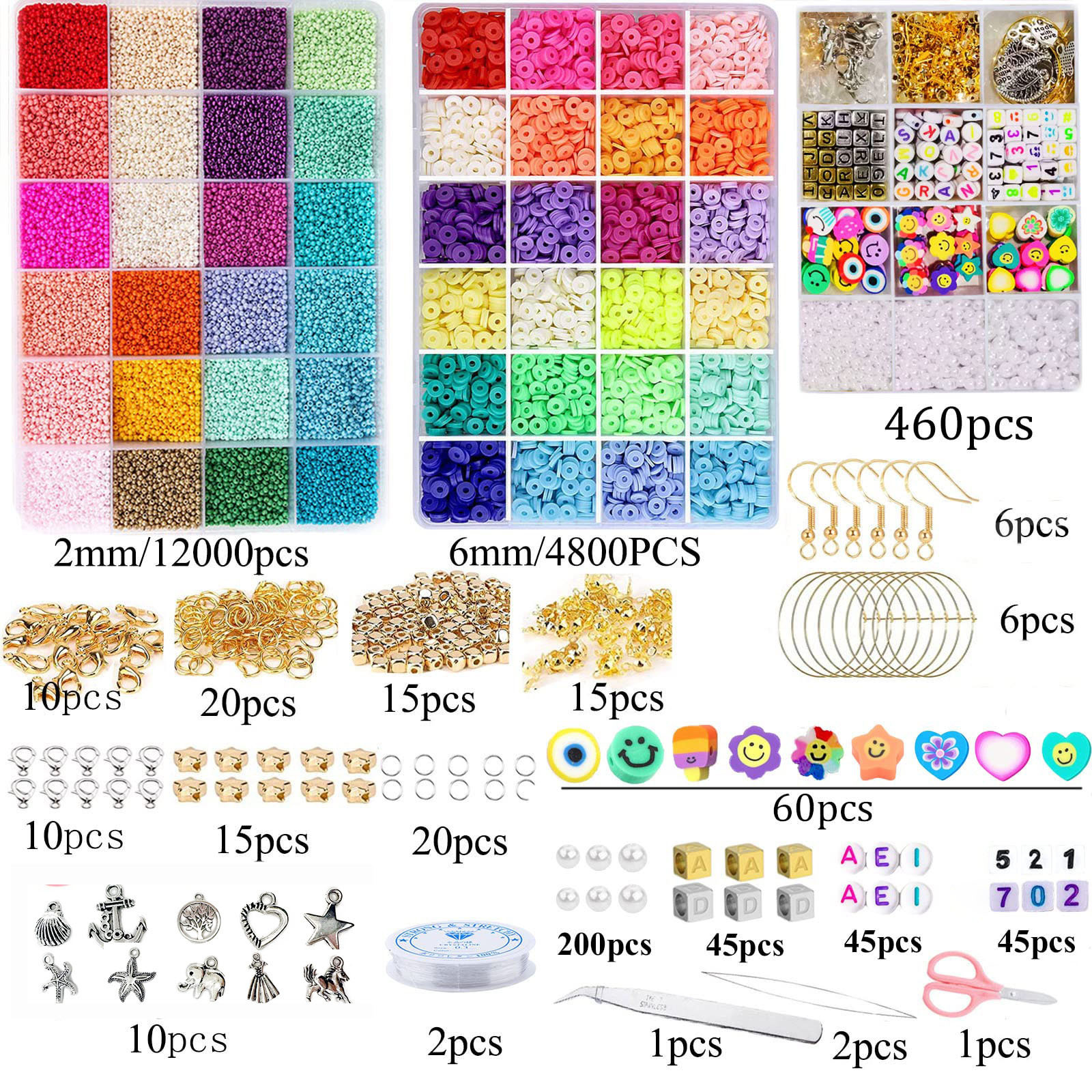 Exclusive for Cross-Border Bead Scattered Beads DIY Accessories Suit Acrylic Bracelet Necklace Making Necklace DIY Ornament Accessories