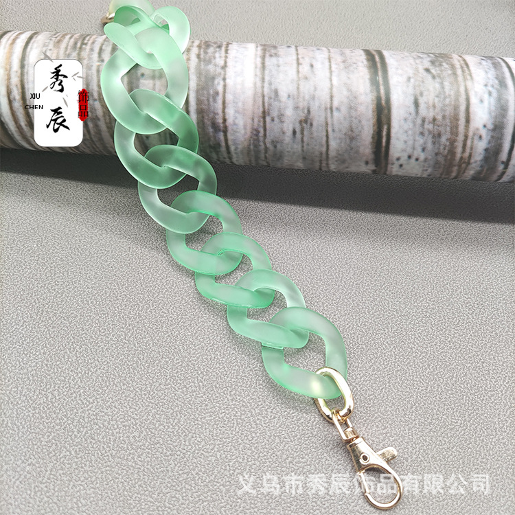 Cross-Border Color Transparent Rubber Rubber Effect Paint Frosted Acrylic-Based Resin Bag Chain Chain Handle Handbag Strap Accessories