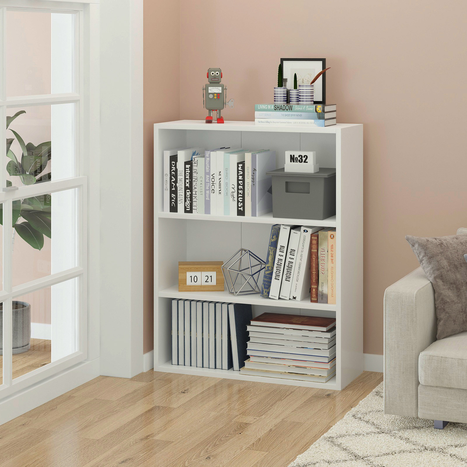 书架简约落地简约现代置物架收纳学生飘窗卧室小置物架儿童书柜子