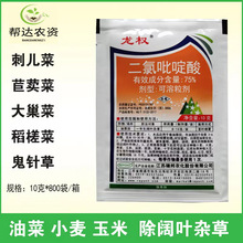 75%二氯吡啶酸 油菜玉米小麦苗后防除刺儿菜蒿草等阔叶杂草10克