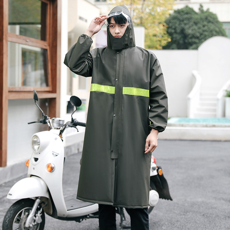 Long One-Piece Raincoat Thickened Knitted Fabric Adult Hiking Full Body Waterproof Electric Car Poncho Wholesale Construction Site Labor-Protection