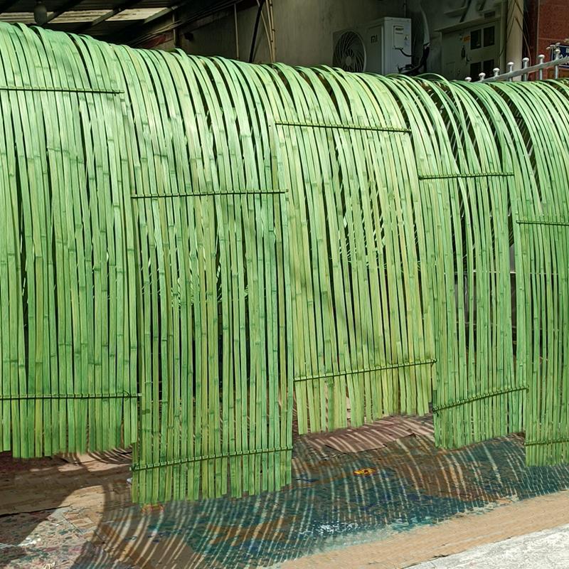 红色竹排竹编竹篾条竹片道具室外竹艺花艺造景装饰竹条长条竹青