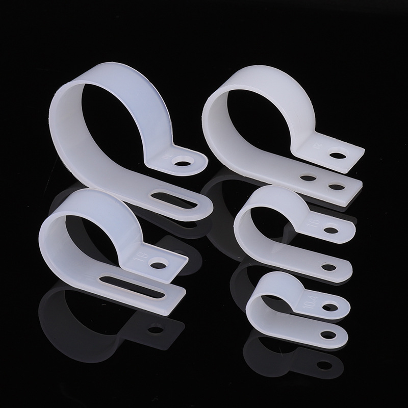 厂家批发u型尼龙线夹 电缆线固定夹线扣 塑料线卡扣束线压线扣