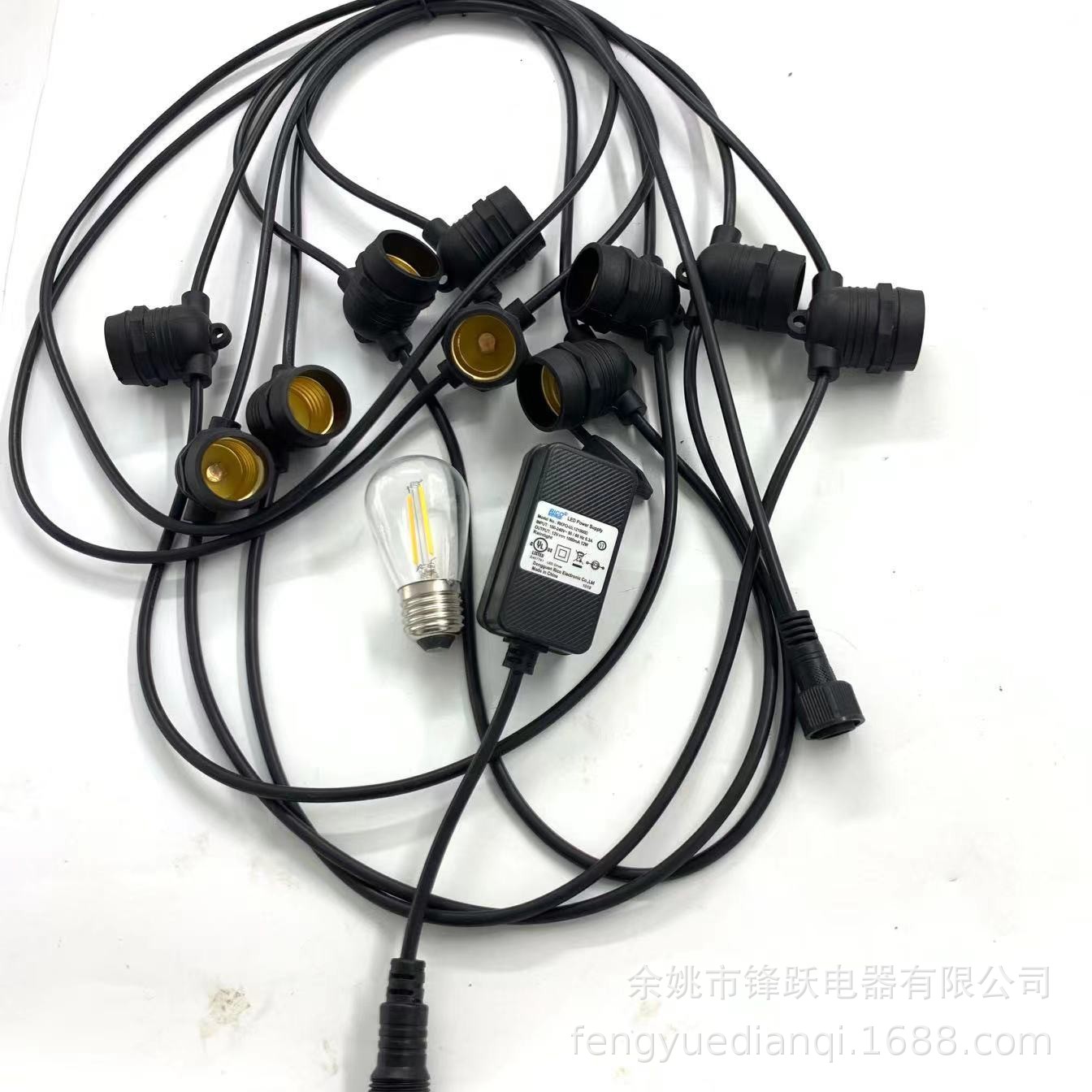 led欧规e12e14e26e27高低压防水灯串 平灯吊灯款装饰照明来电批发