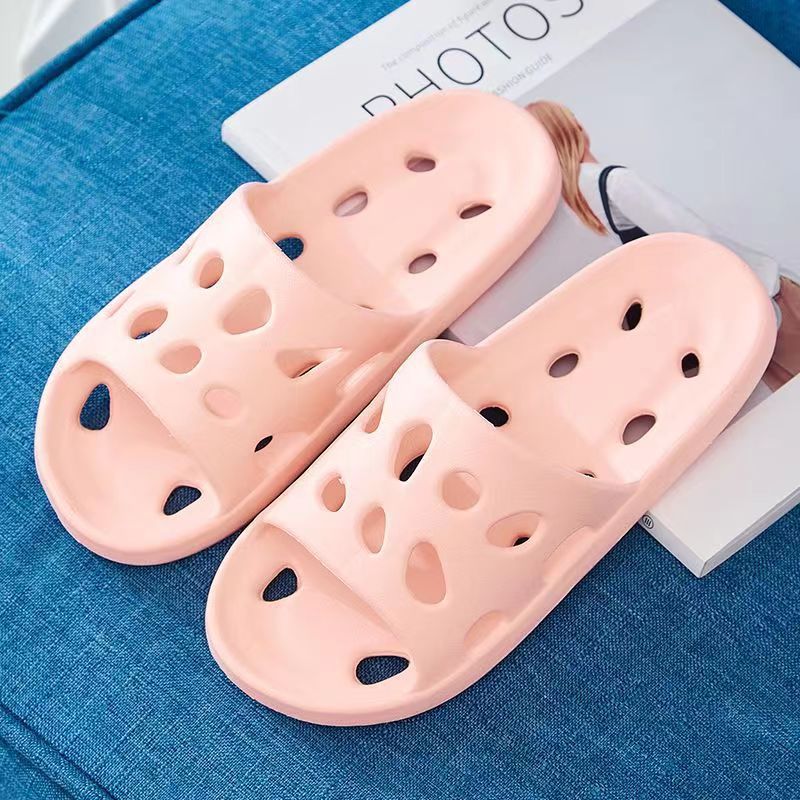 Bathroom Slippers Leaking Non-Slip Men's Summer Indoor Household Couple Bathing Quick-Drying Hollow Sandals Women