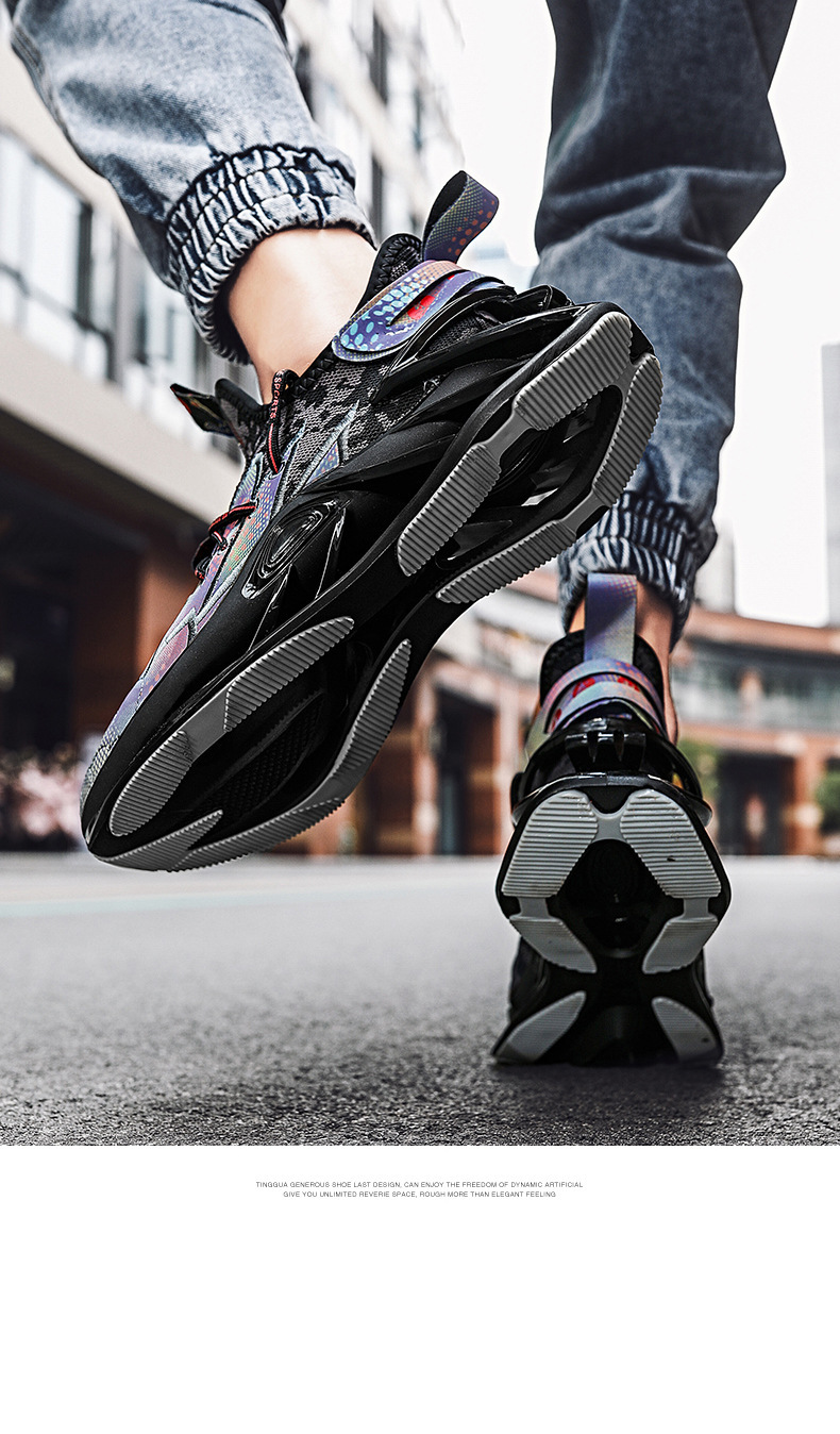 文武双全刀锋跑鞋男战士反光春季中国风减震软底跑步潮牌运动潮鞋