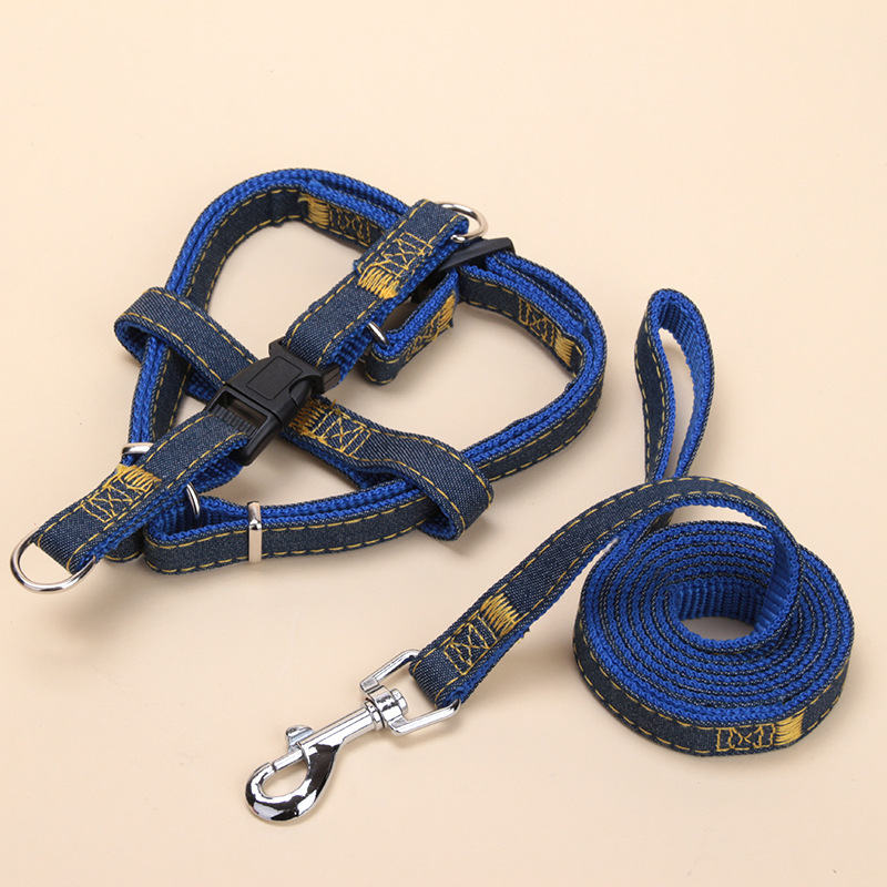 Pet Hand Holding Rope Denim Patch Chest Strap Dog Leash Dog Rope Dog Chain Dog Traction Belt Pet Supplies