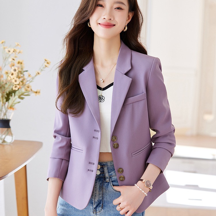时尚短款小西装外套女春季2024年新款气质感修身长袖西服通勤上衣