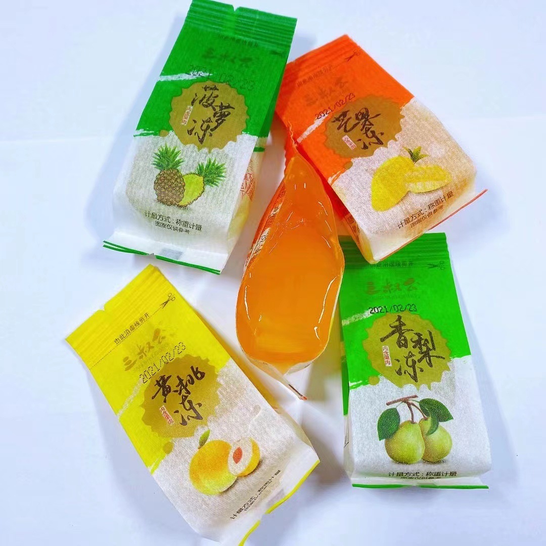 三叔公黄桃芒果菠萝果冻休闲零食1件*8市斤