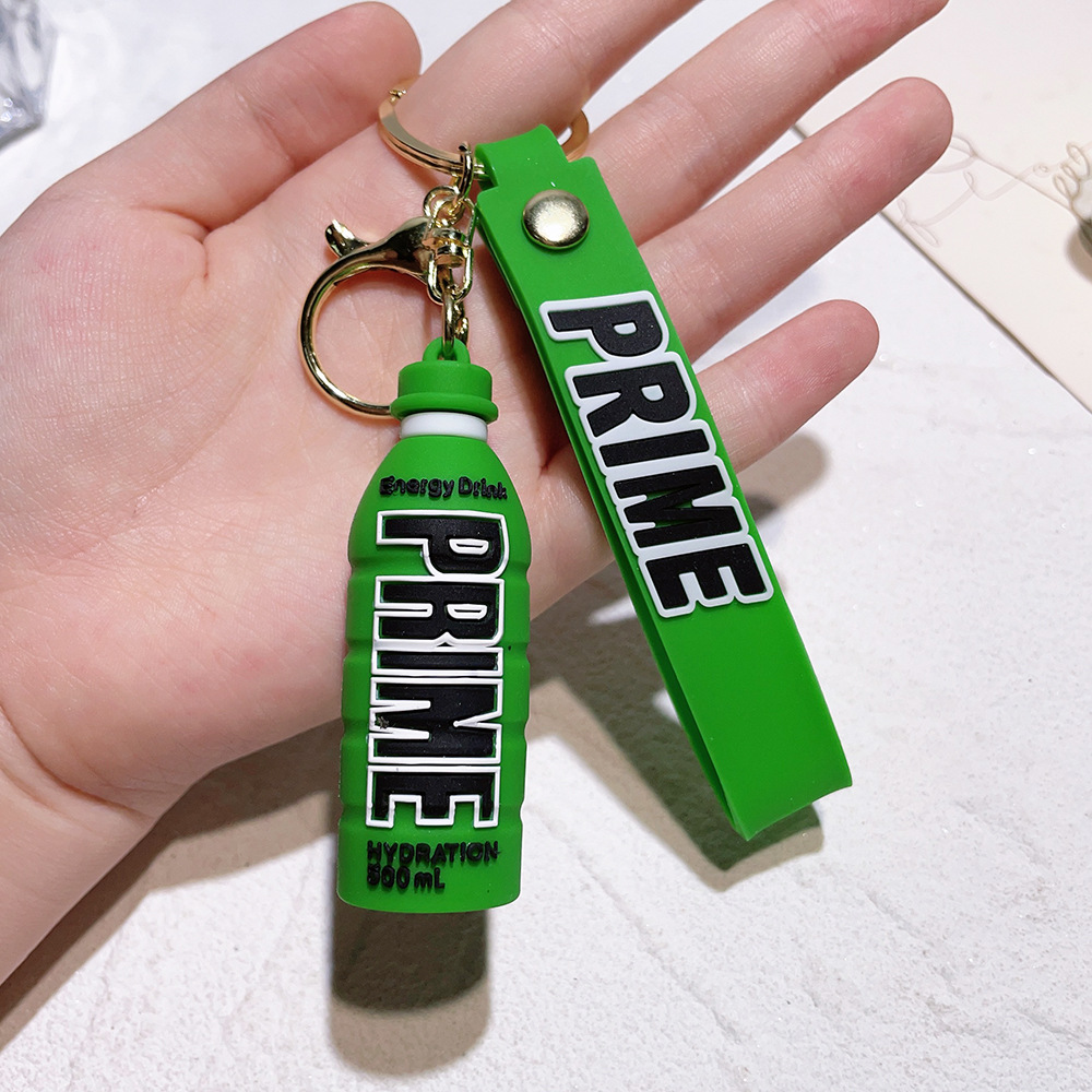 Prime Energy Beverage Bottle Keychain Prime Drink Wine Bottle Pendant PVC Flexible Glue Beverage Bottle Pendant