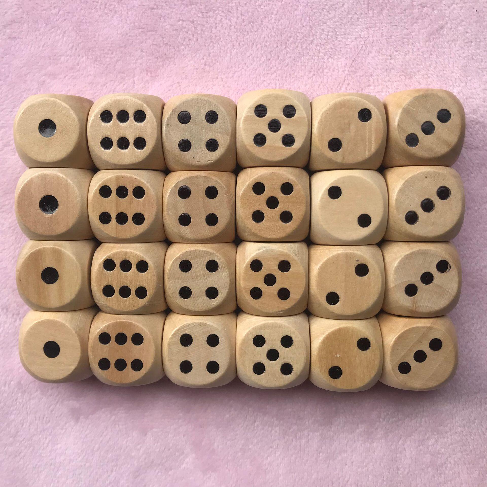 厂家批发16mm木质彩色骰子点数圆角骰子酒令色子麻将骰子木质骰子