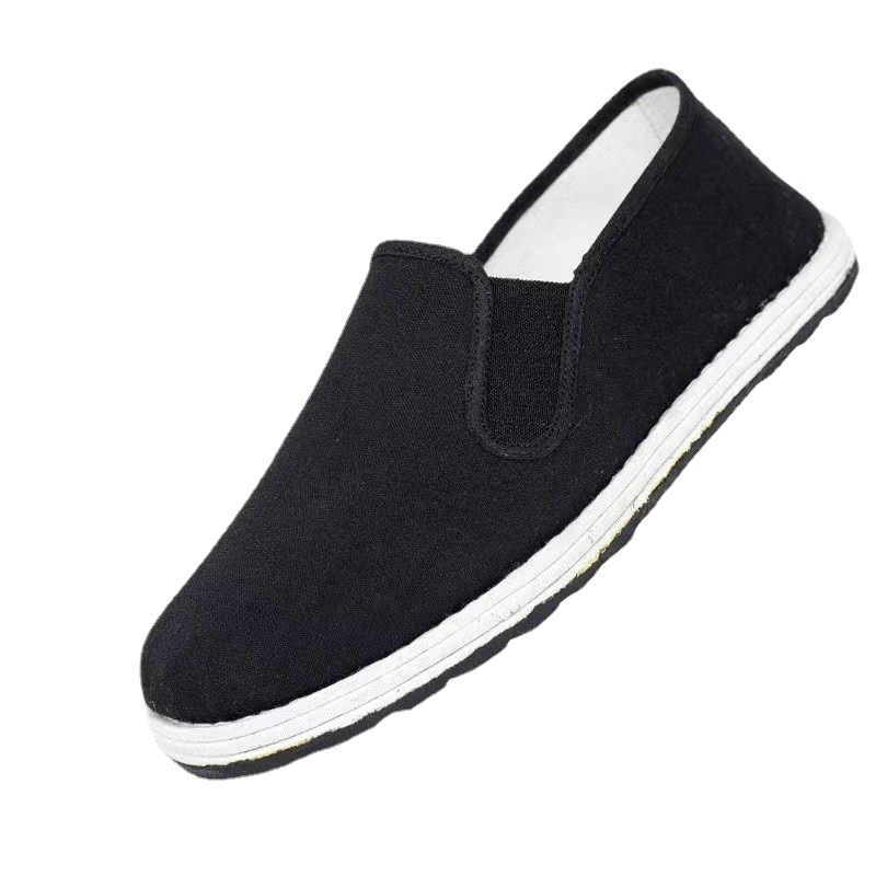 高耐磨正品军工鞋老北京布鞋批发千层底男女款舒适橡胶底黑布鞋