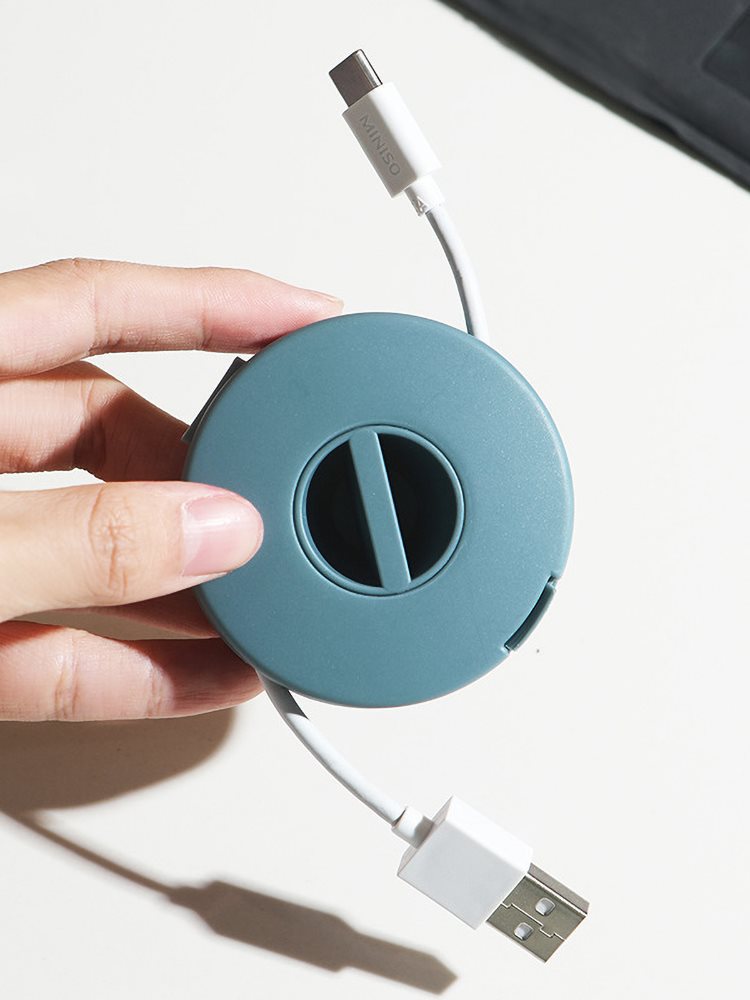 手动旋转卷线器理线固定收线器绕线器伸缩耳机数据线充电线收纳盒