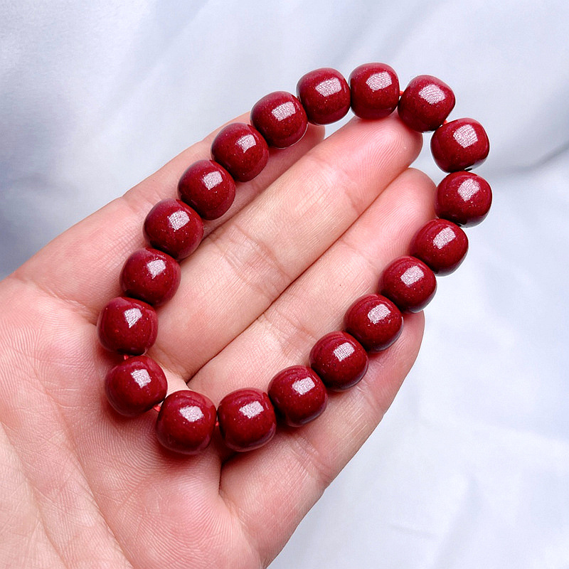 天然朱砂紫金砂帝王砂老型珠苹果珠手串手链本命年真朱砂才辟邪