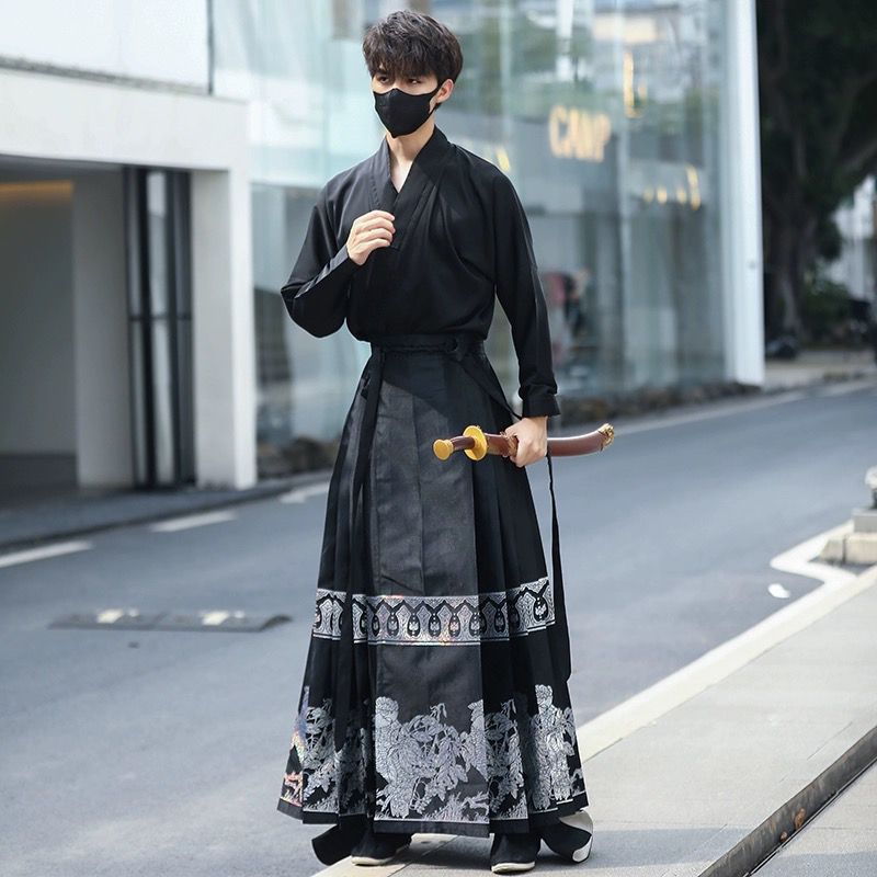 夏款马面裙男款汉服新中式马面裙套装日常通勤汉服女-阿里巴巴