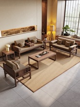 新中式实木沙发储物间新中式北美禅意客厅家用原木色两用冬天