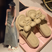 厂家批发2024新款夏季蝴蝶结女拖鞋M舒适时尚减龄坡跟韩版女鞋