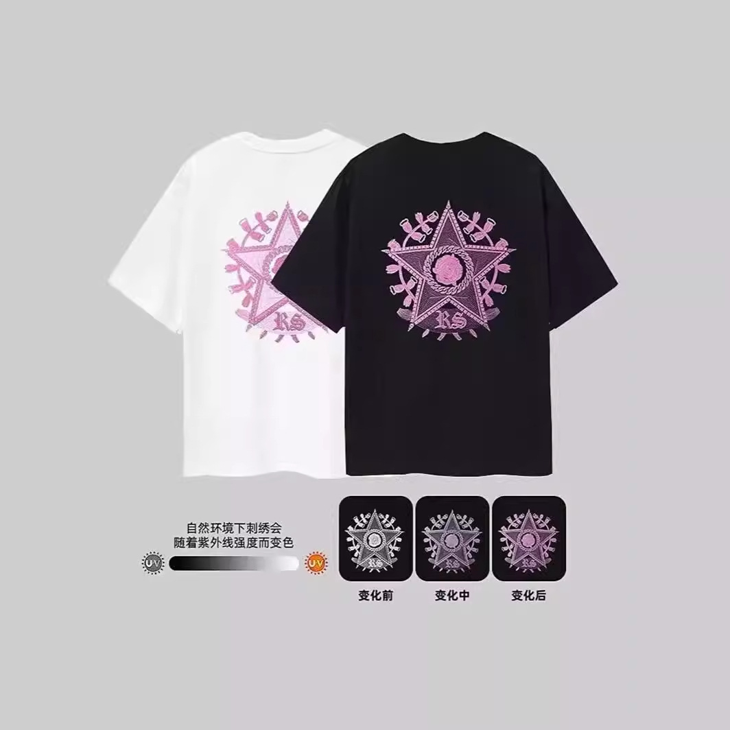 2024新款国潮刺绣短袖t恤男ins潮牌中国风圆领打底衫上衣夏季上衣