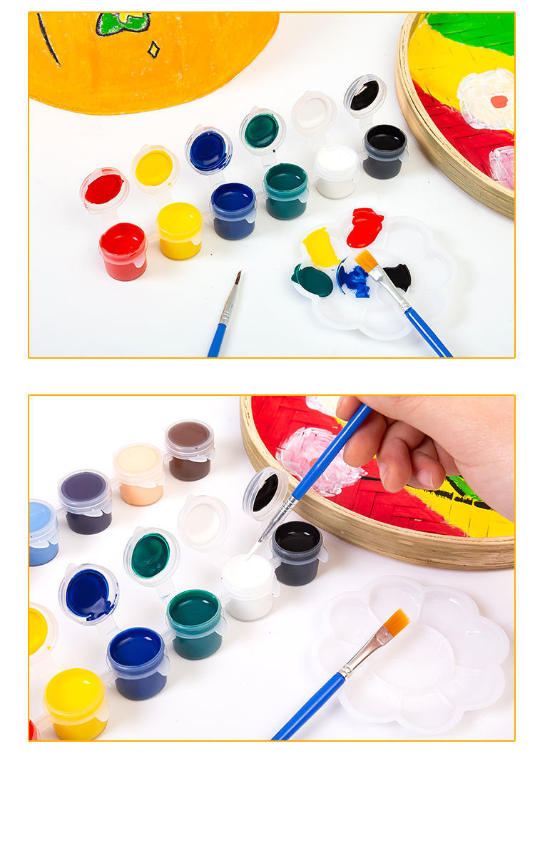 儿童水彩粉涂鸦绘画6色颜料3ml彩绘石膏幼儿园diy涂料填色厂家