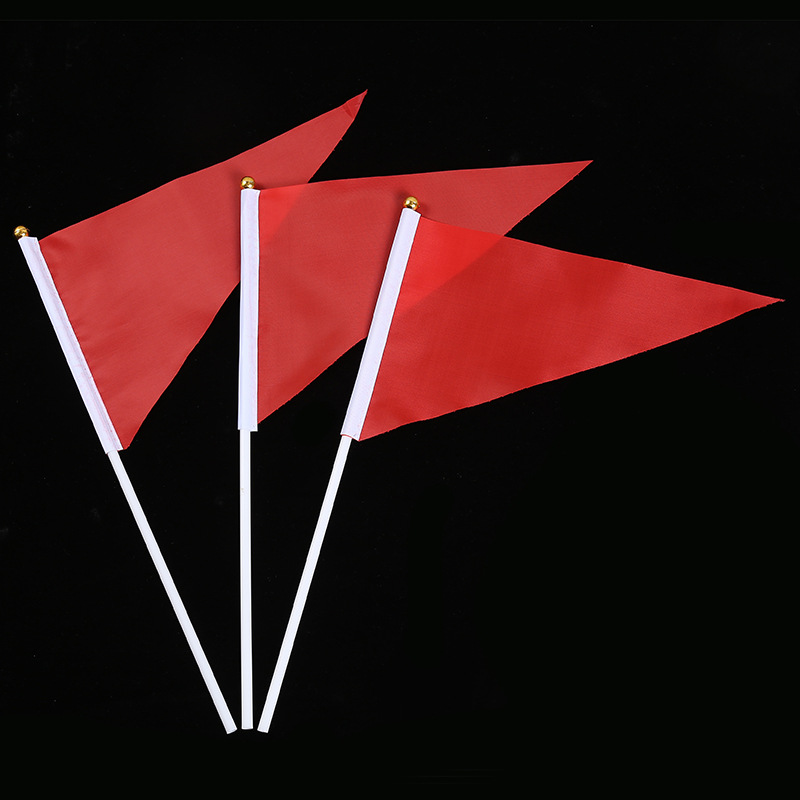 厂家定制导游旗手摇旗手挥旗8号手摇三角广告旗可定制logo