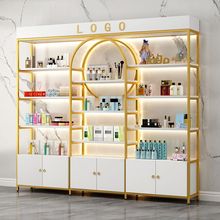 化妆品产品展示柜美容院带灯轻奢理发店美甲展示架置物架货架