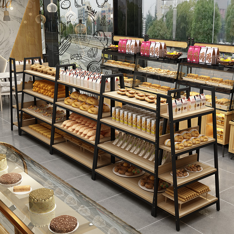 面包展示架中岛柜点心柜零食货架超市双面置物架包包鞋展架样品柜