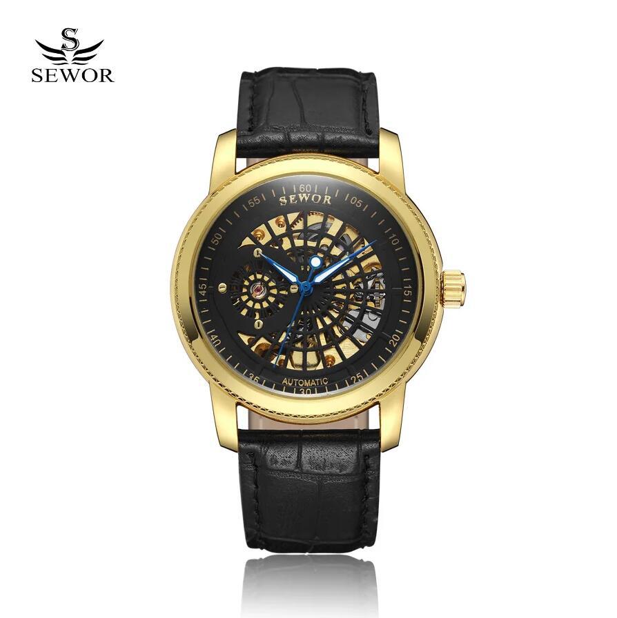 sewor思沃奇男士全自动机械手表双面镂空情侣机械手表一件代发表